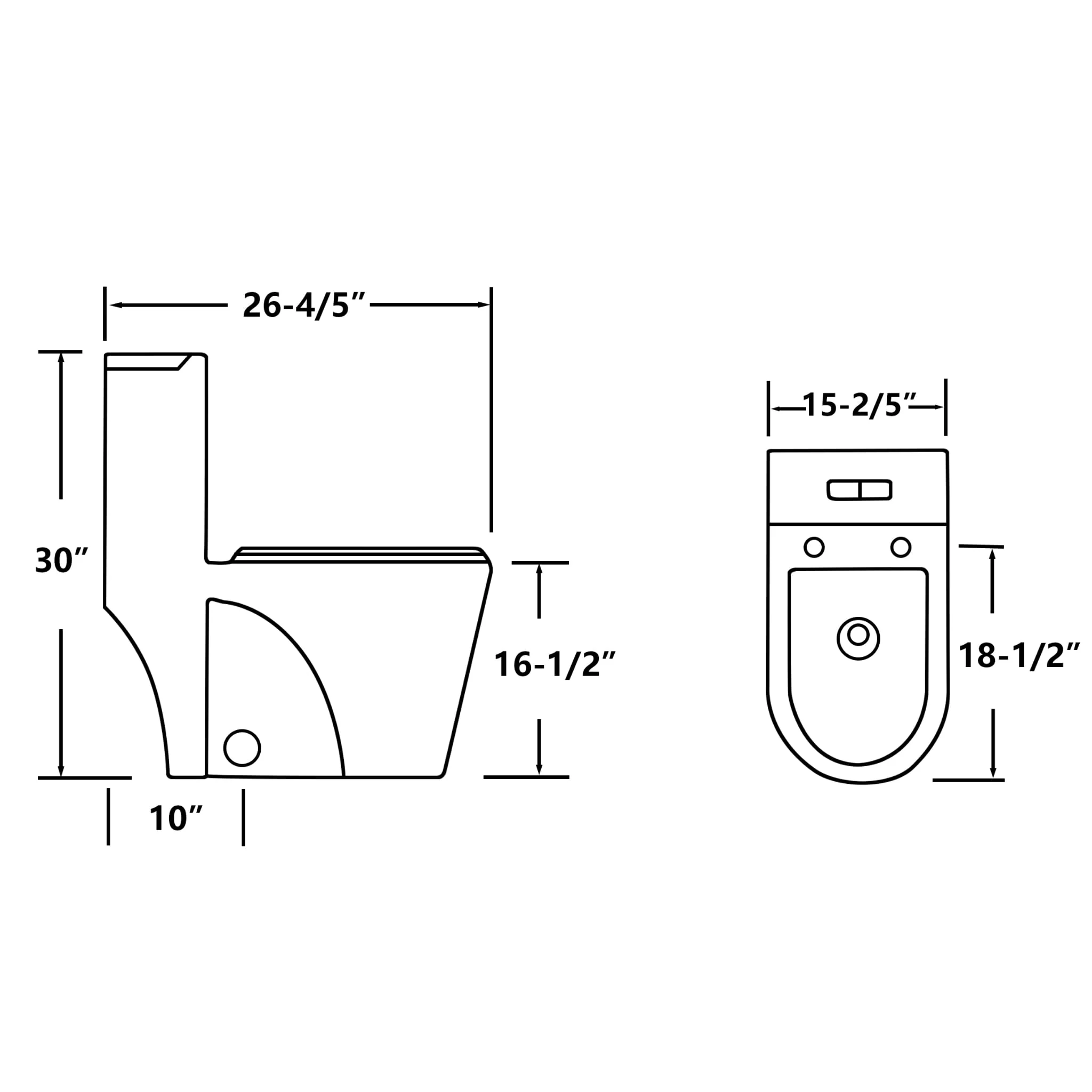 F&D Dual Flush One Piece Toilet 6008-10" rough-in - Image 3