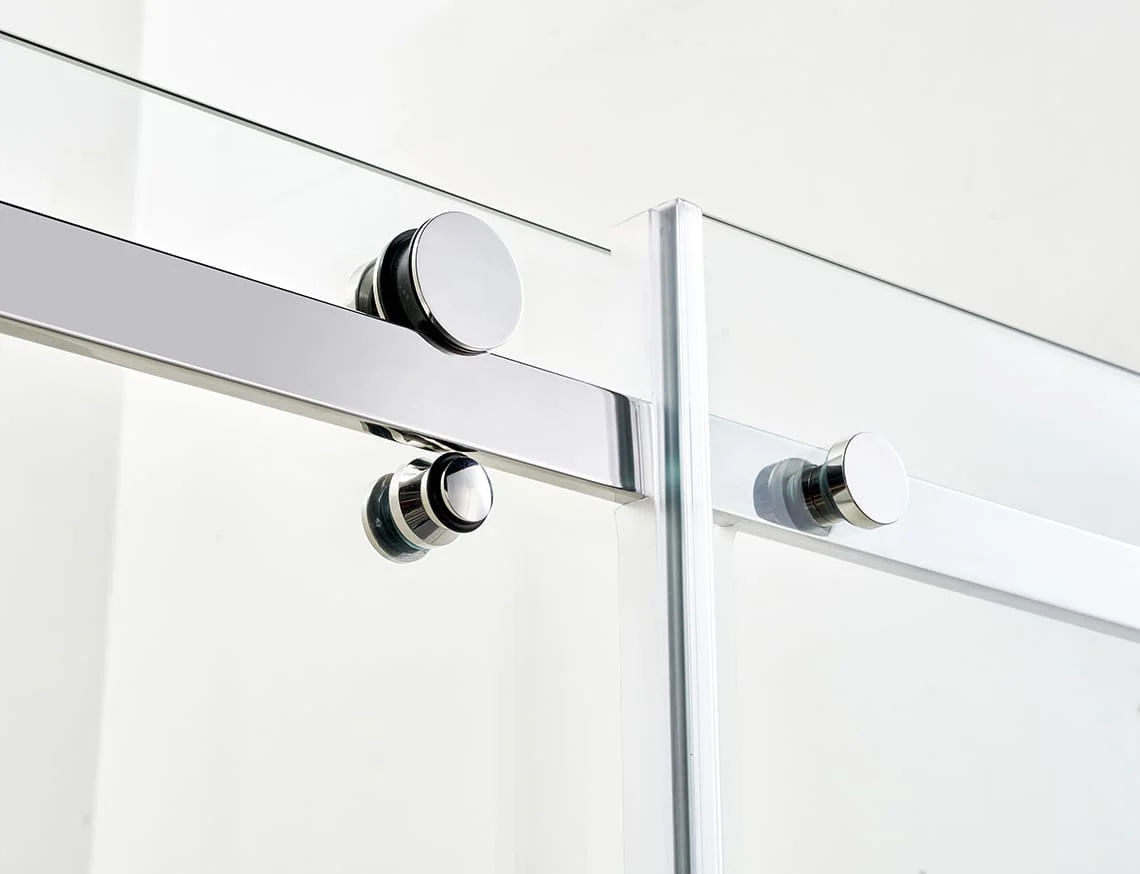 F&D Frameless Shower Glass Door - Chrome - Image 3