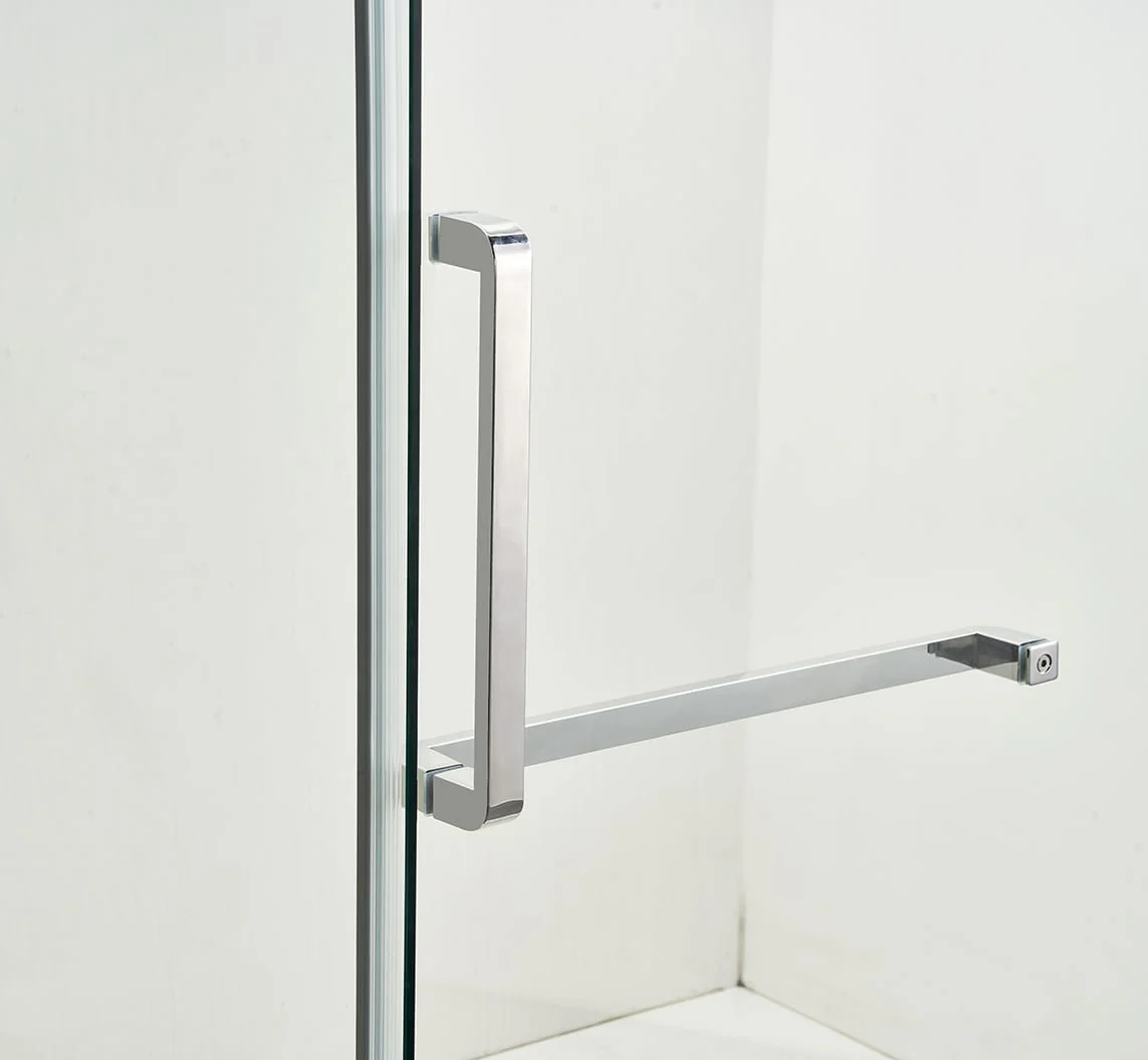 F&D Frameless Shower Glass Door - Chrome - Image 4