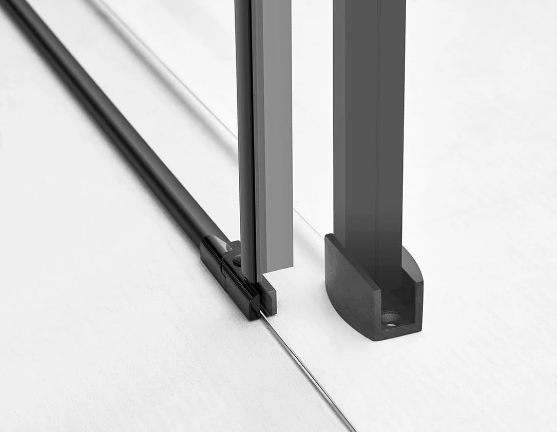 F&D Frameless Shower Glass Door - Matt Black - Image 6