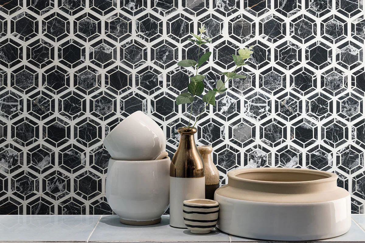 Hexagono Nero Polished @24.19/sf - Image 3