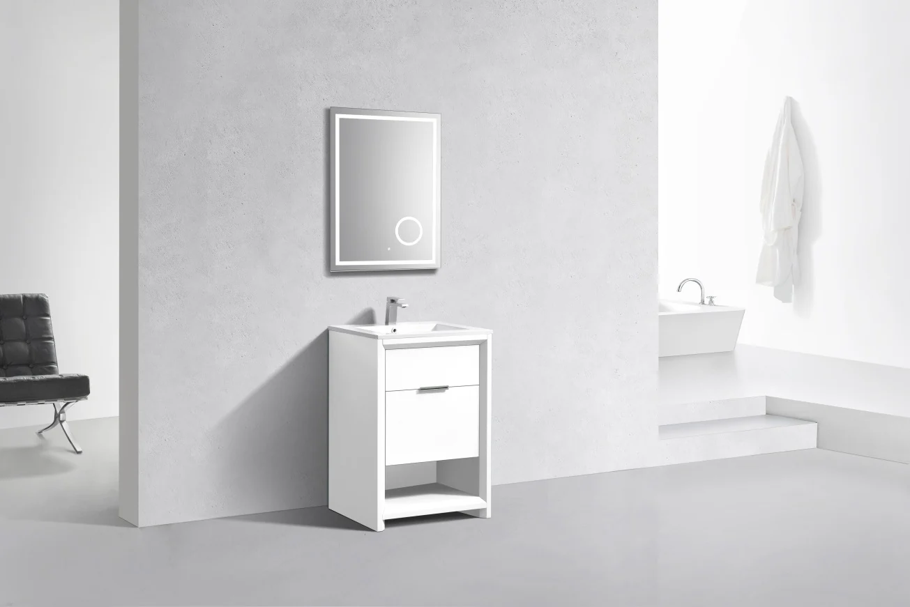 24″ Inch Nudo Kubebath Modern Bathroom Vanity In High Gloss White Finish - Image 3