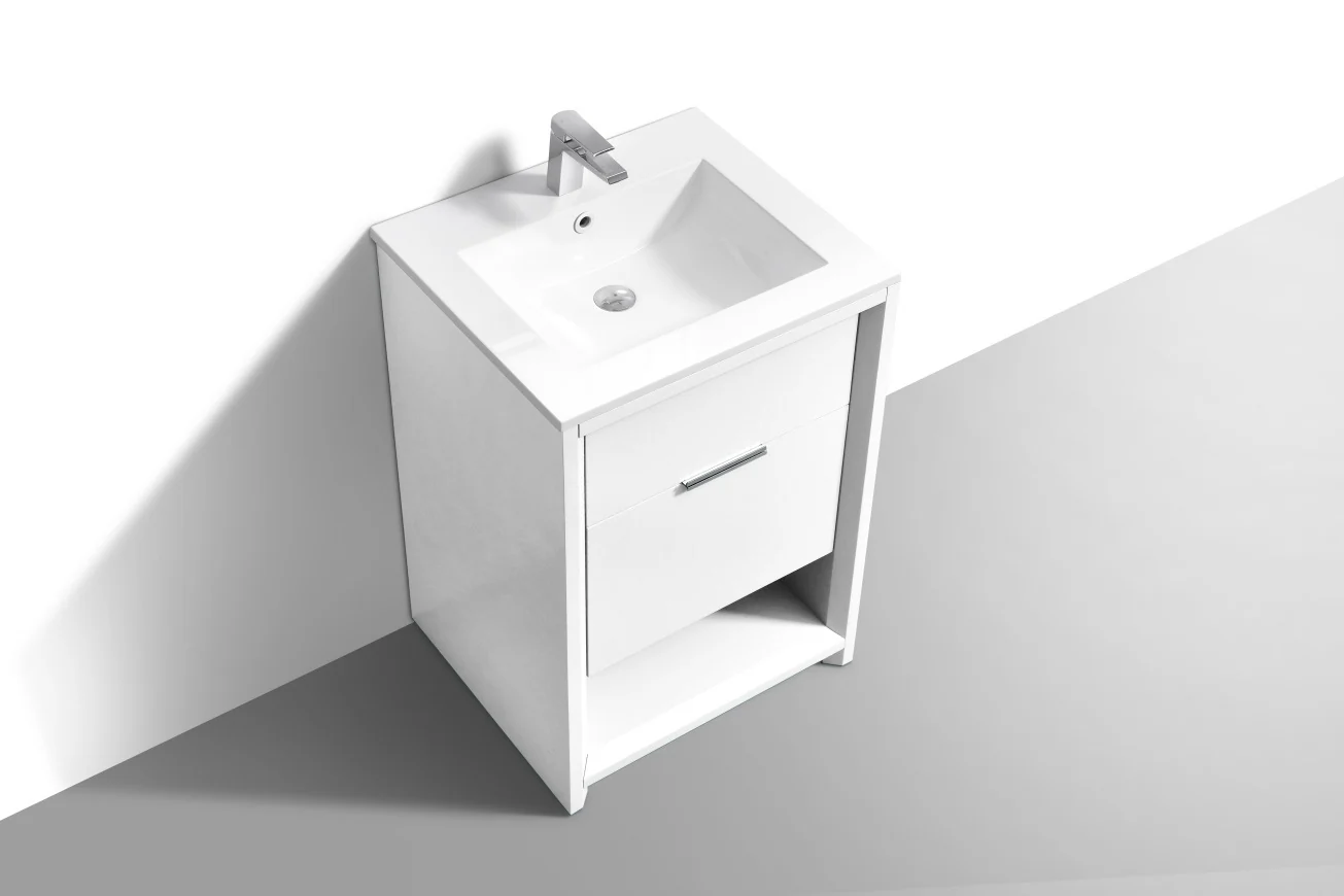 24″ Inch Nudo Kubebath Modern Bathroom Vanity In High Gloss White Finish - Image 4