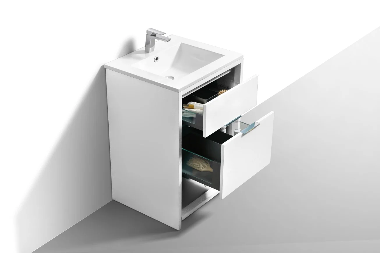 24″ Inch Nudo Kubebath Modern Bathroom Vanity In High Gloss White Finish - Image 5