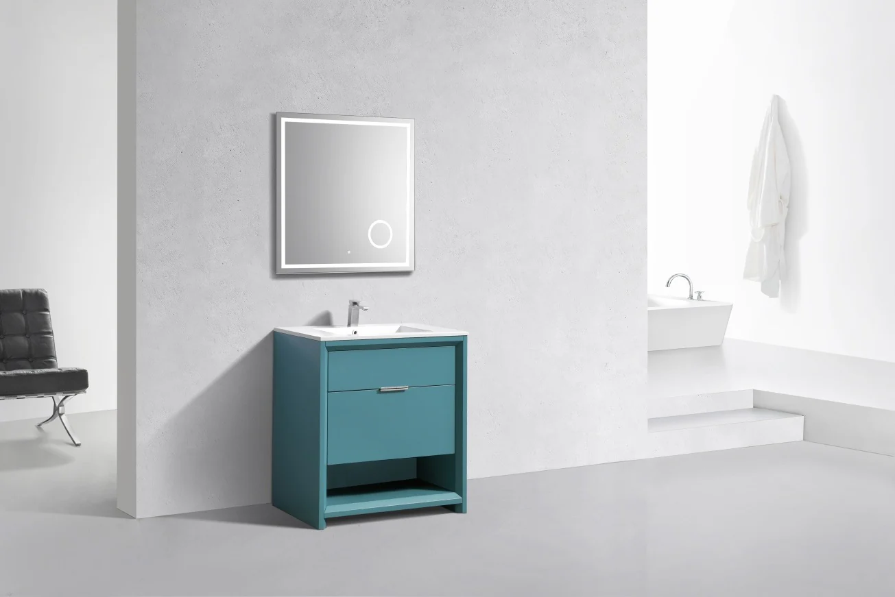 32″ Inch Nudo Kubebath Modern Bathroom Vanity In Teal Green Finish - Image 2
