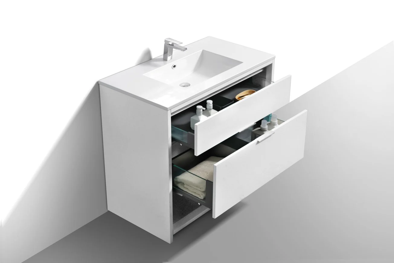 40″ Inch Nudo Kubebath Modern Bathroom Vanity In High Gloss White Finish - Image 5