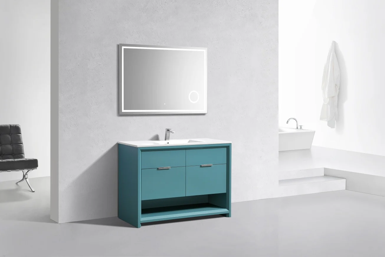 48″ Inch Single Sink Nudo Kubebath Modern Bathroom Vanity In Teal Green Finish - Image 3