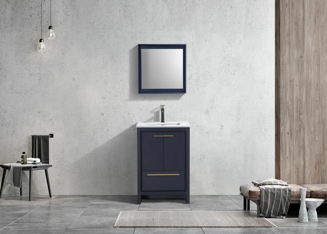 Kubebath Dolce 24″ Inch Navy Blue Modern Bathroom Vanity With Quartz Countertop - Image 3
