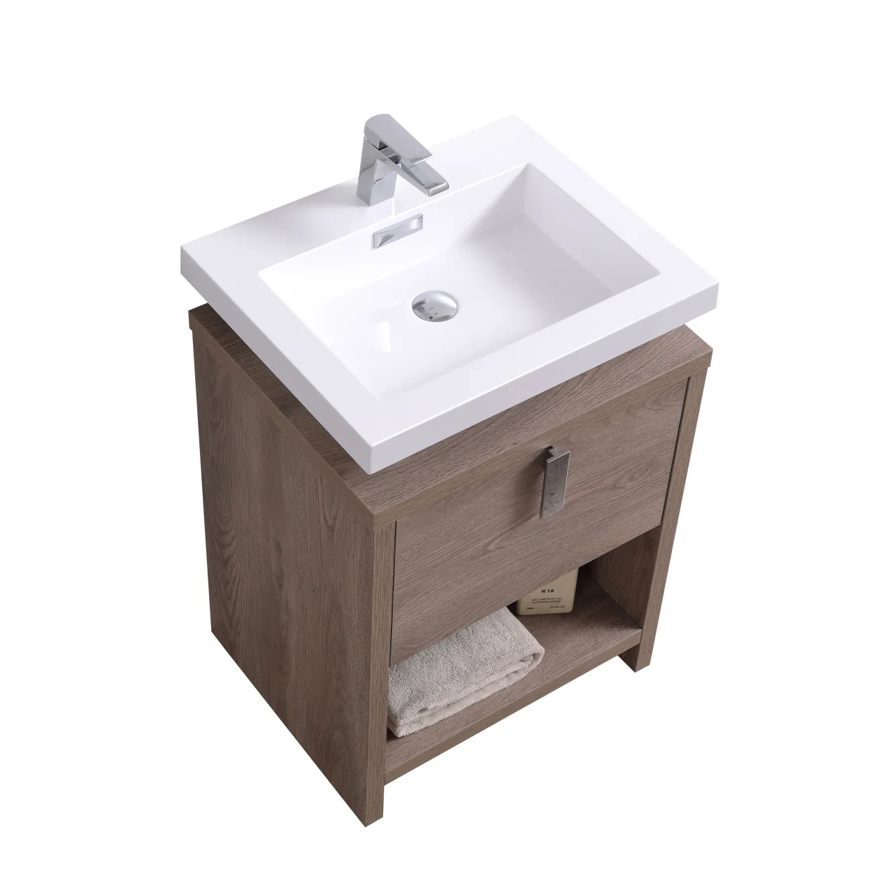 Levi 24″ Inch Butternut Modern Bathroom Vanity W/ Cubby Hole