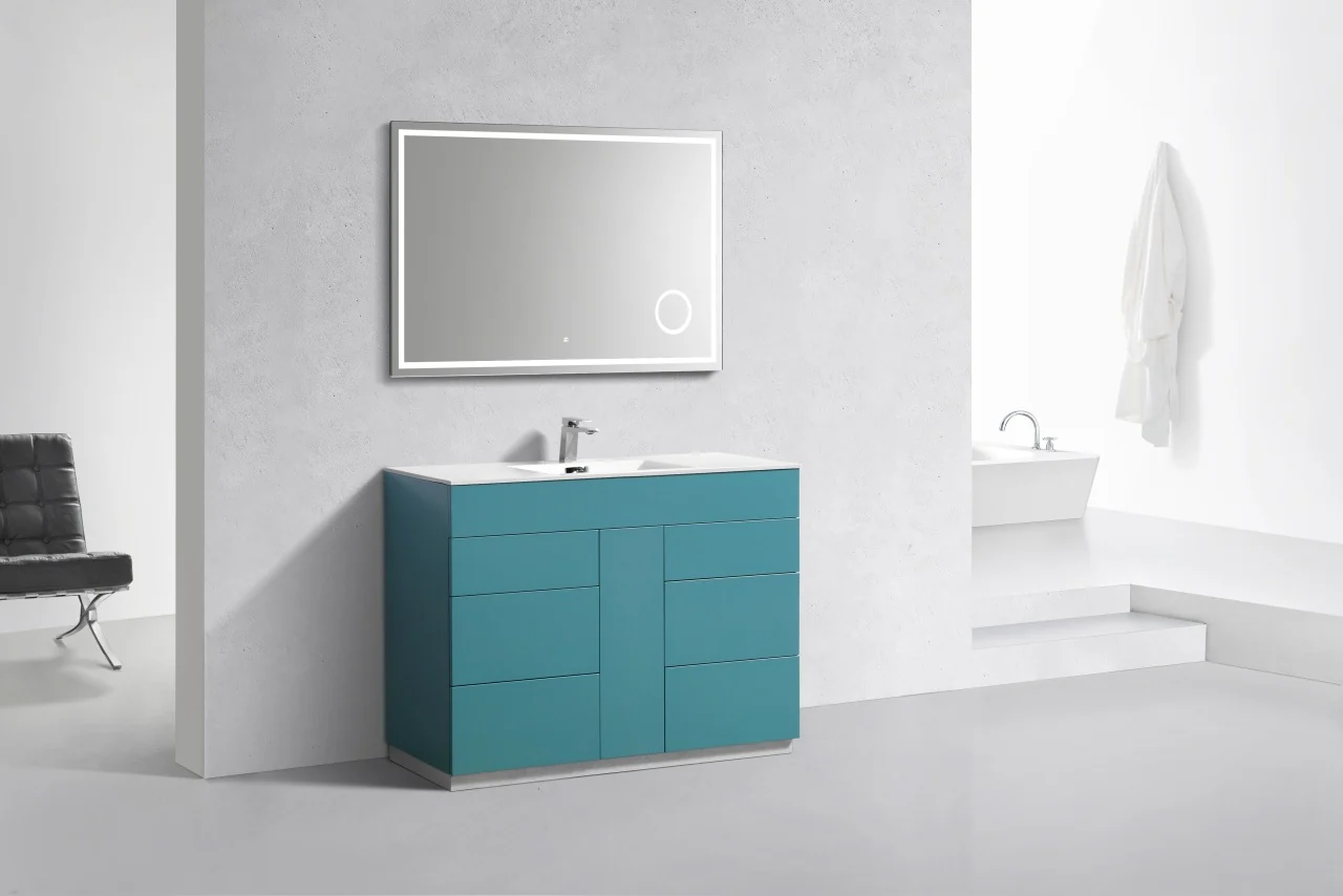 Milano 48″ Inch Teal Green Floor Mount Modern Bathroom Vanity - Image 3
