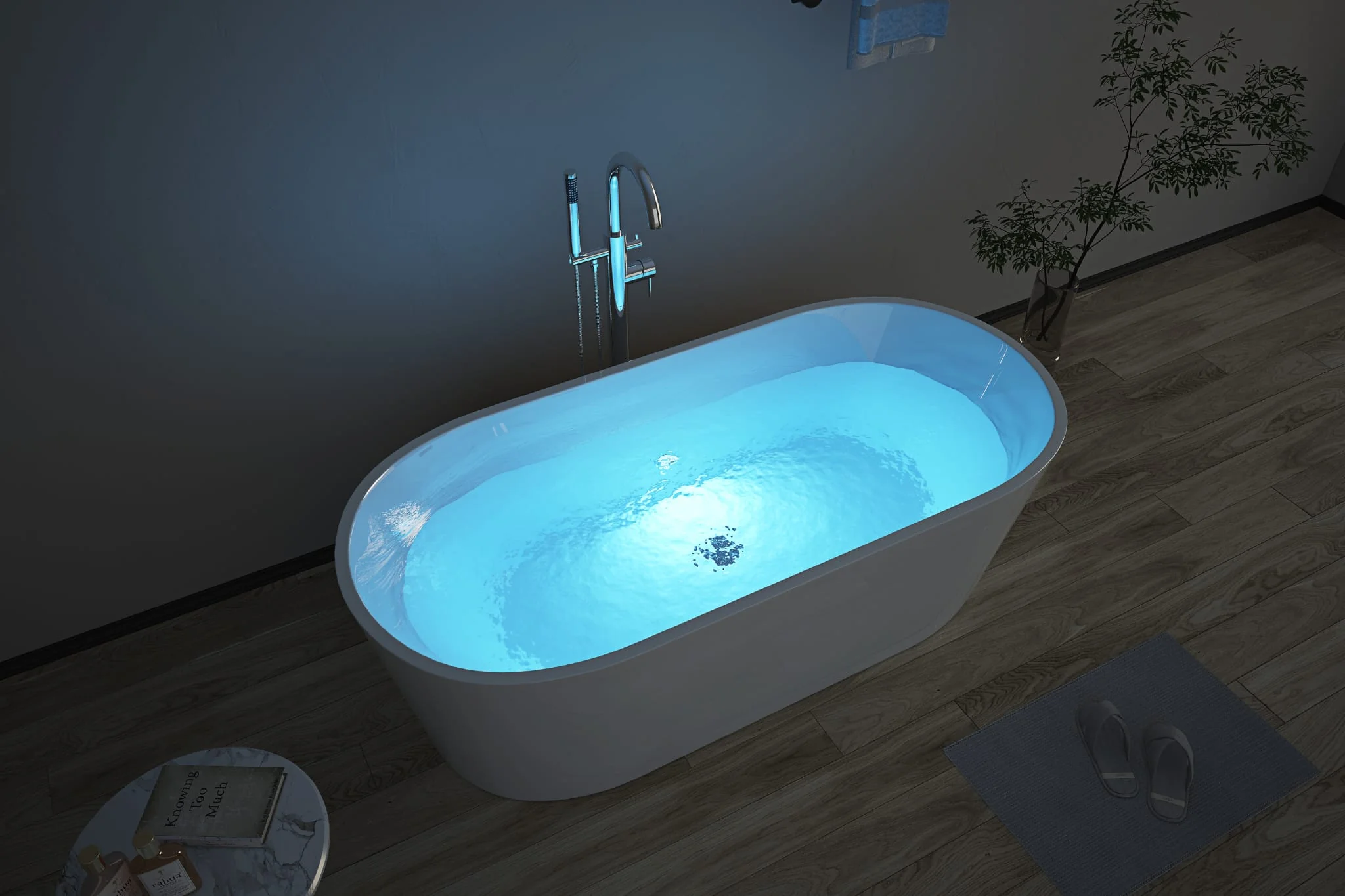 F&D 1201 Free Standing Acrylic Bath Tub 60" Inches - Image 3