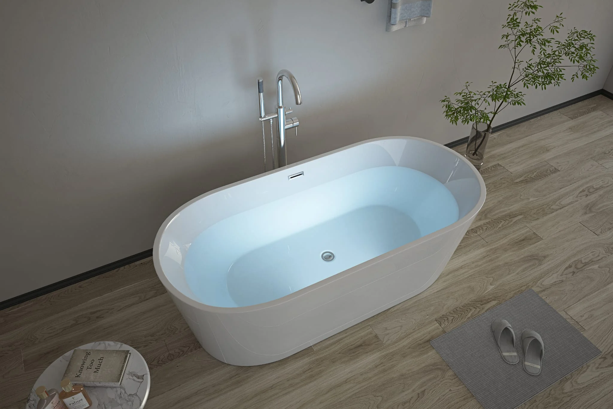 F&D 1201 Free Standing Acrylic Bath Tub 60" Inches - Image 4