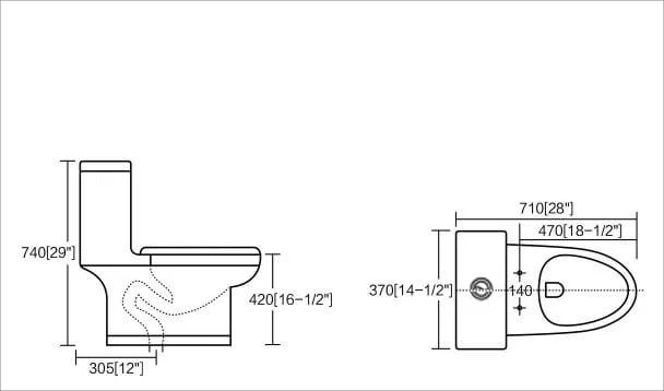 F&D One Pc Toilet 6003 ADA Height - Image 6