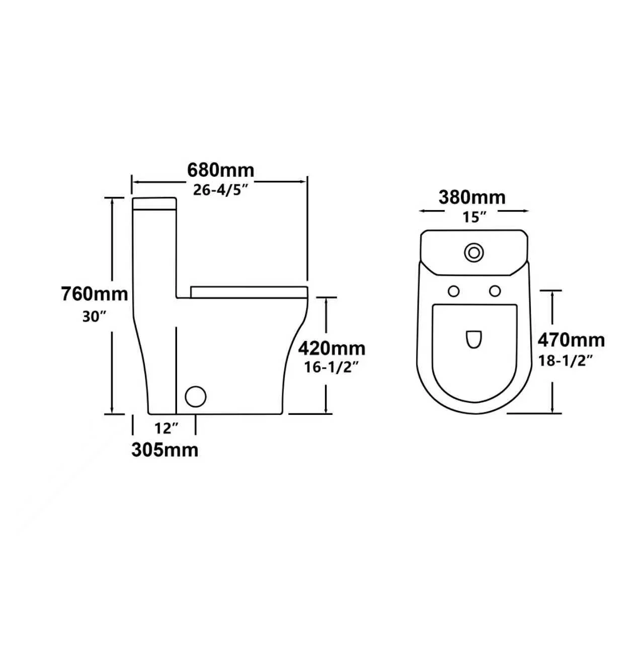 F&D One Pc Toilet 6004 ADA Height - Image 9