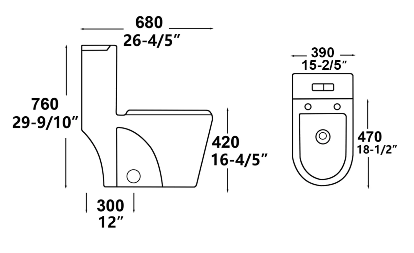 F&D One- Piece Toilet 6008 ADA Height - Image 8