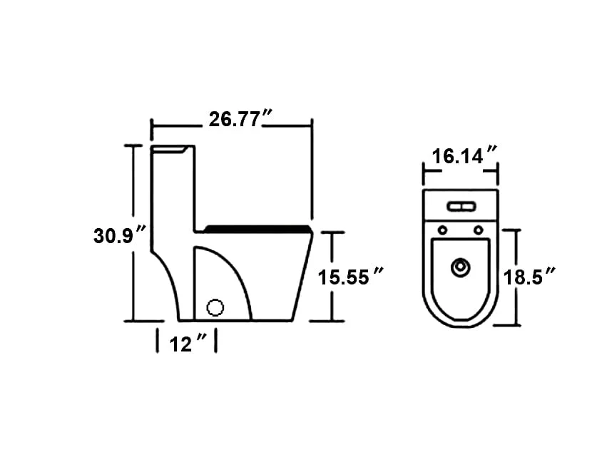 F&D One- Piece Toilet With Elongated Bowl Black 6005Mb - Image 7