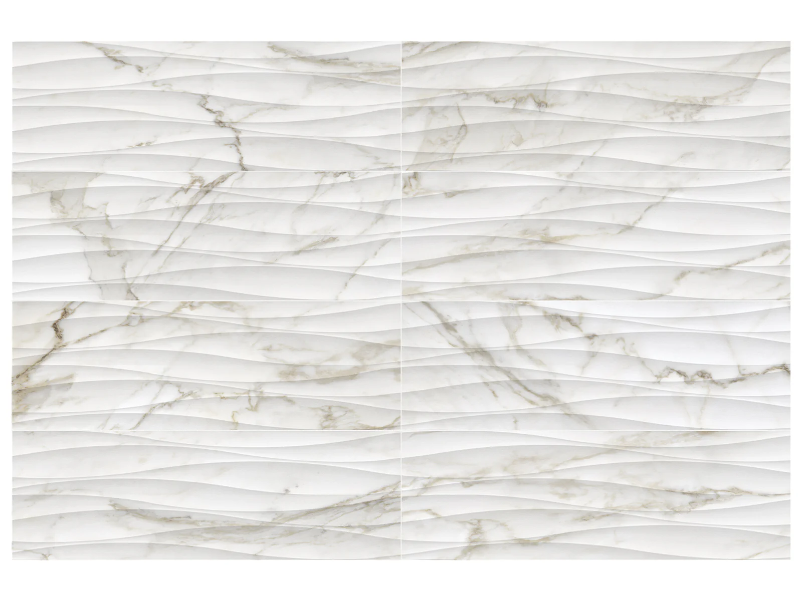 Anatolia Raffino Calacatta Dolce 12x36 Rectified Matte @5.70/sf, 12x36 Curva/Alto Rectified Matte @6.00/sf and 3x12 @5.60/sf - Image 4