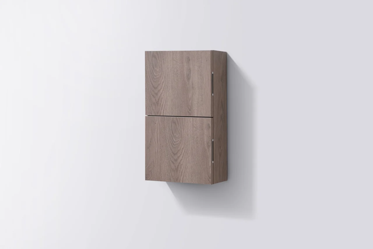 Small Bathroom Butternut Linen Side Cabinet w/ 2 Storage Areas - Image 3