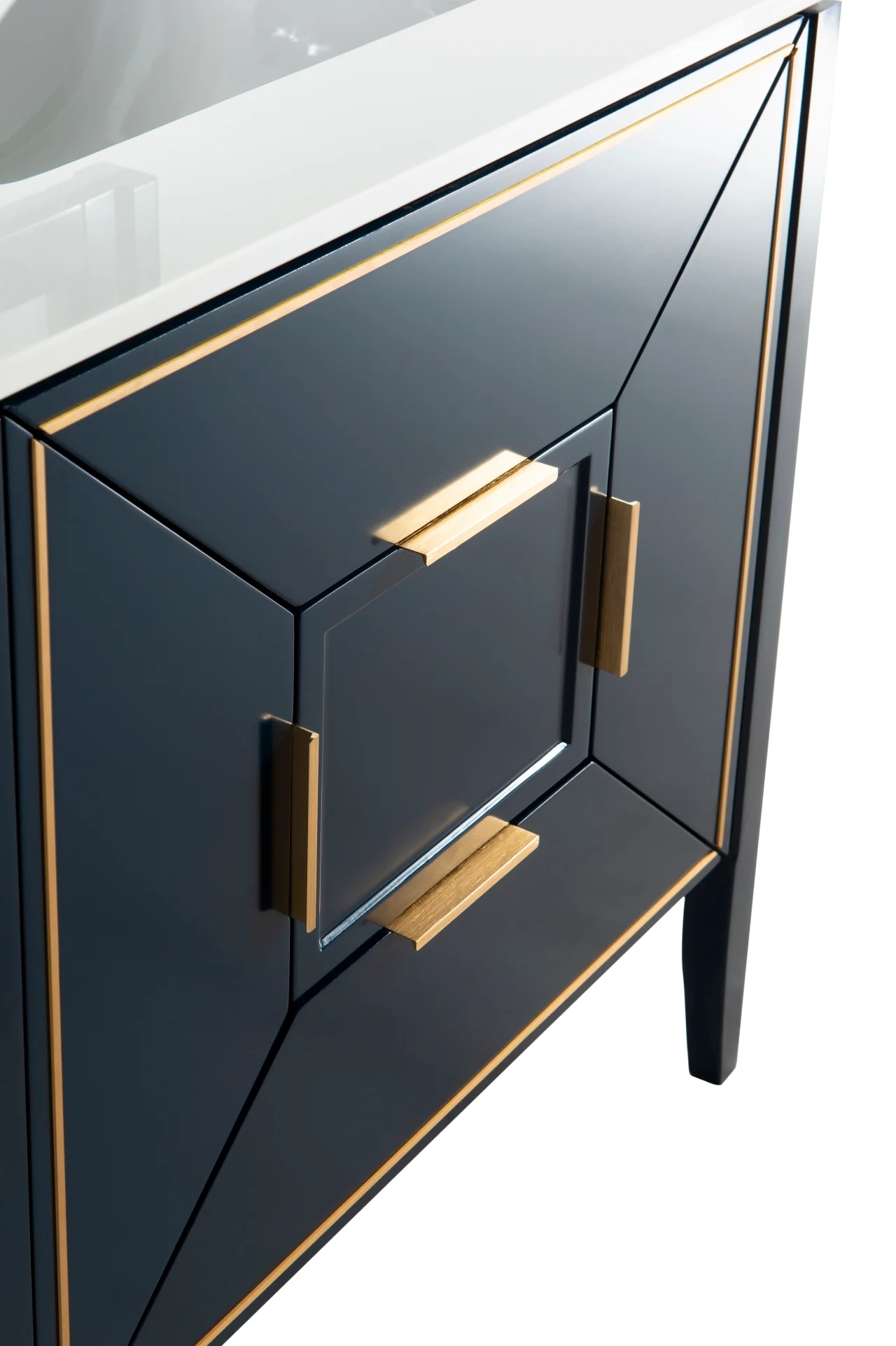 Vetro 30″ Inch Navy Blue Vanity W/ Quartz Counter Top - Image 5