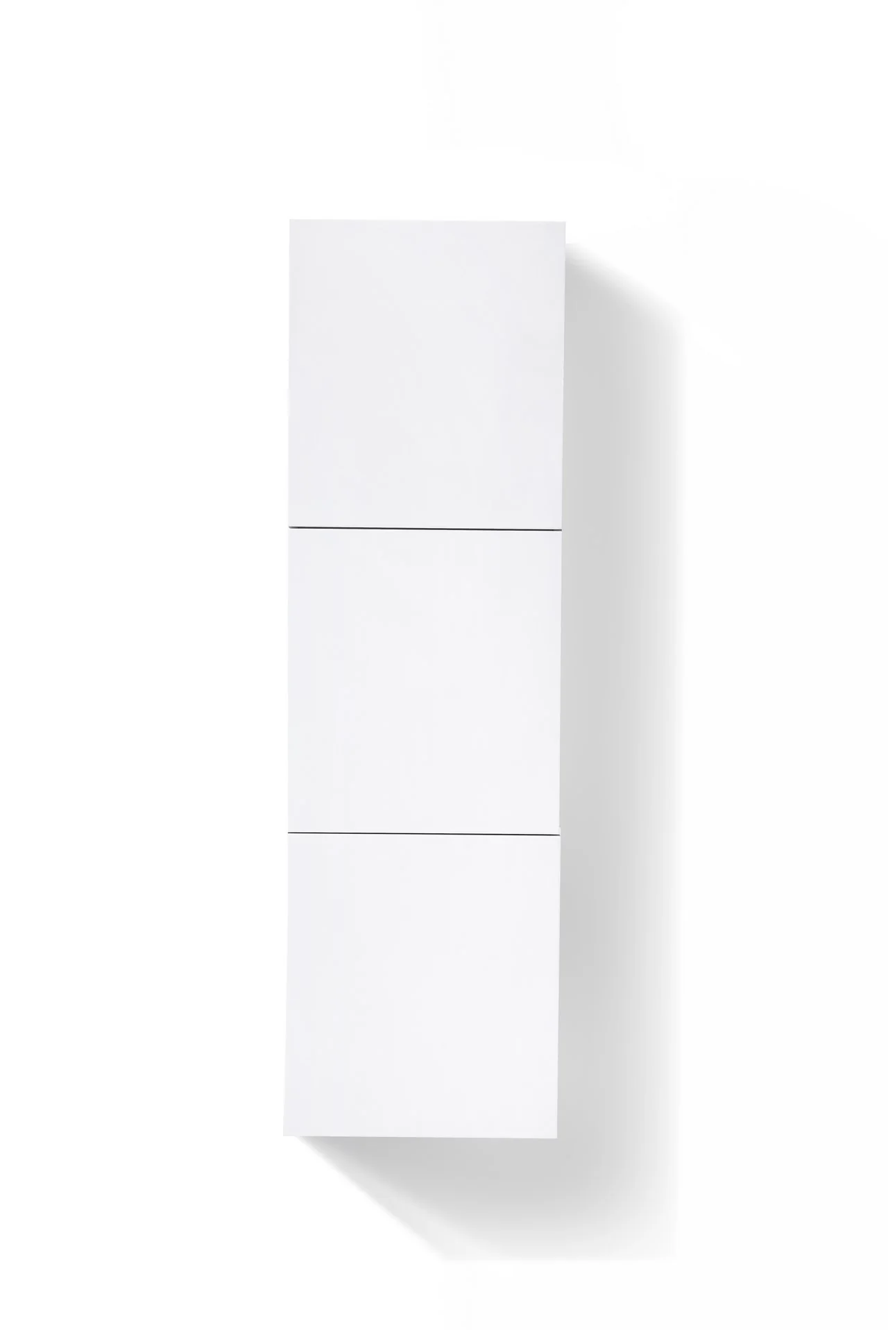 White Gloss White Linen Side Bathroom Cabinet w/ 3 Large Storage Areas - Image 3